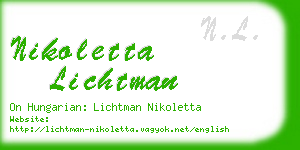 nikoletta lichtman business card